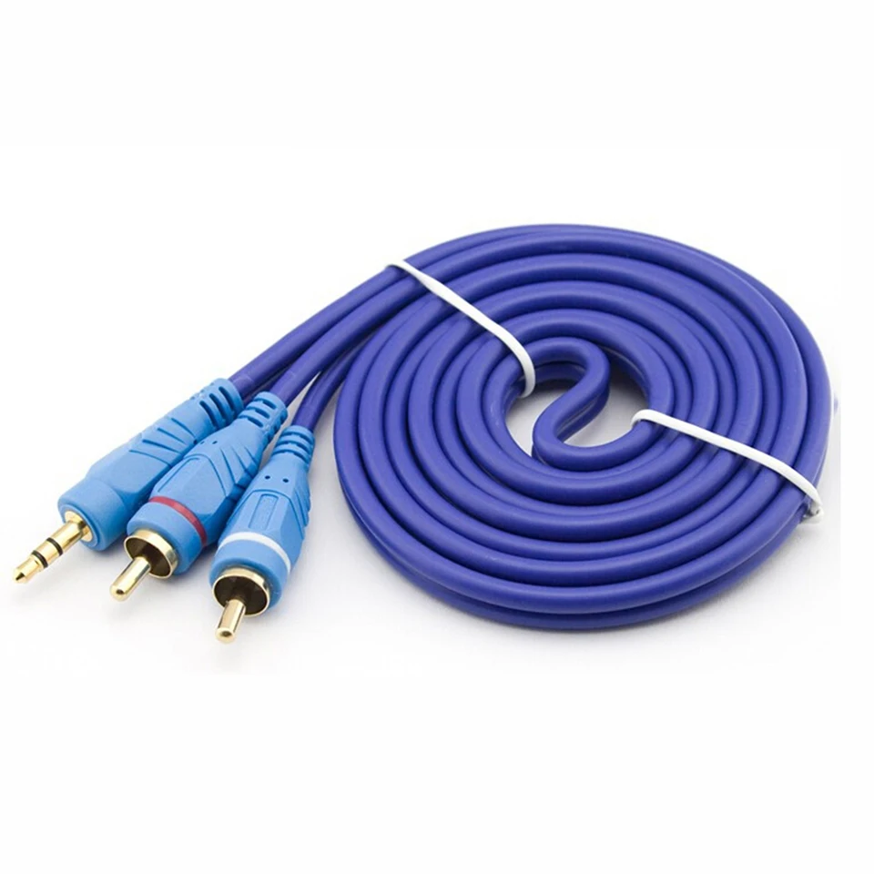Original Goldplated Plug 3.5mm To 2rca Audio Cable Jack To Av 2 Rca