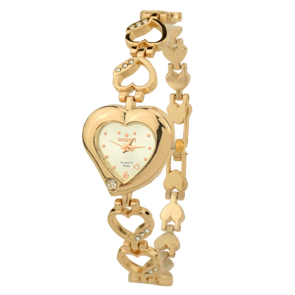 Женские часы с бриллиантовым браслетом, аналоговые кварцевые часы, роскошные брендовые часы, женские золотые и серебряные часы, часы с сердечком orologi donna