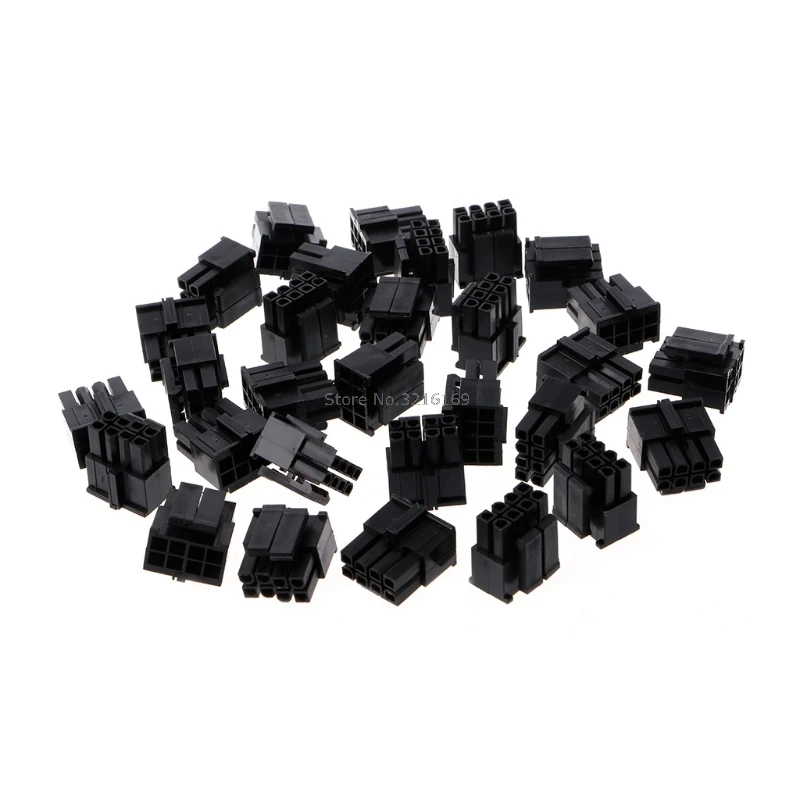 

For 30Pcs/Pack 4.2mm 4+4P 8 Pin Female Power Connector for PC Computer CPU Plastic Shell Promotion