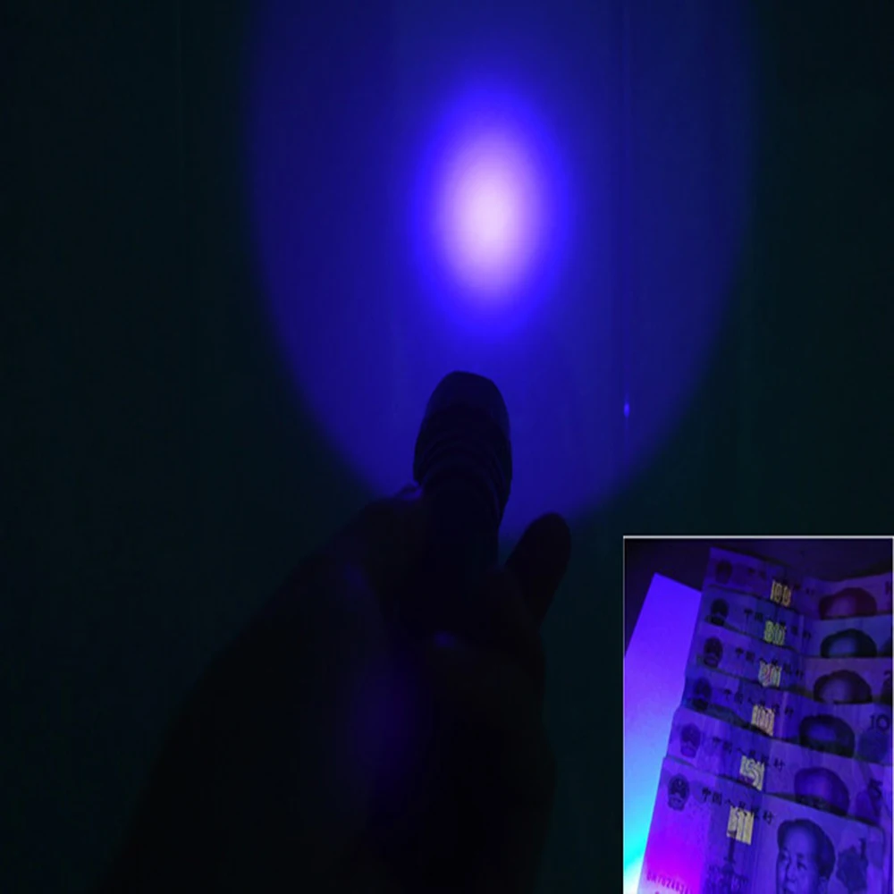 UniqueFire 502B UV Flashlight Purple Light Ultraviolet Luxeon 395 400nm