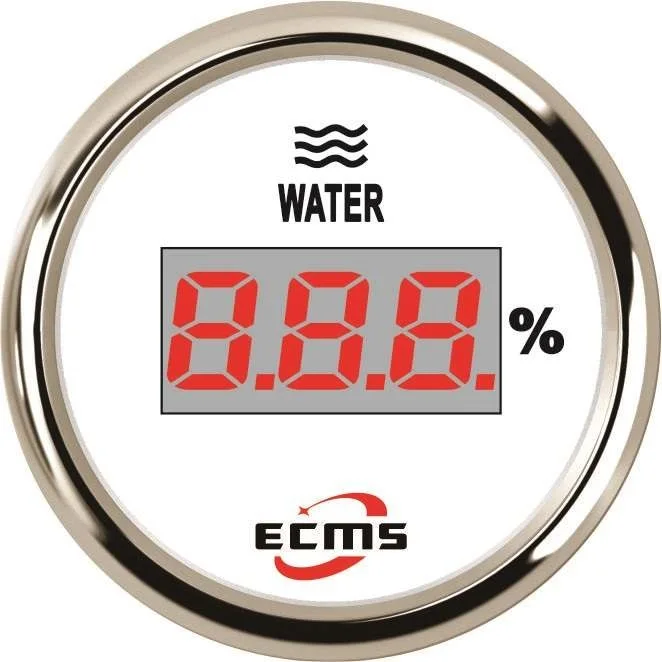 Marine Boat Digital Water Tank Level Gauge 0-190ohms 9-32V 52mm 2 Inch 316L Bezel for car gauge 2 52mm volt meter 12v auto instrument voltage meters 8 16v silver bezel