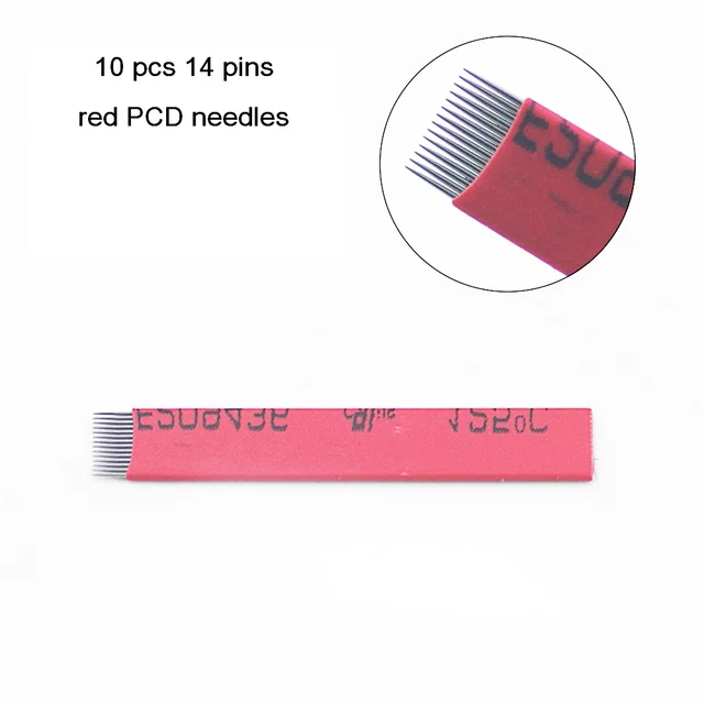 10PCS/Lot PCD Red 14 Pins Microblading Needles Permanent Makeup Eyebrow Tatoo Blade For Manual Eyebrow Tattoo Machine Pen 10PCS/Lot PCD Red 14 Pins Microblading Needles Permanent Makeup Eyebrow Tatoo Blade For Manual Eyebrow Tattoo Machine Pen