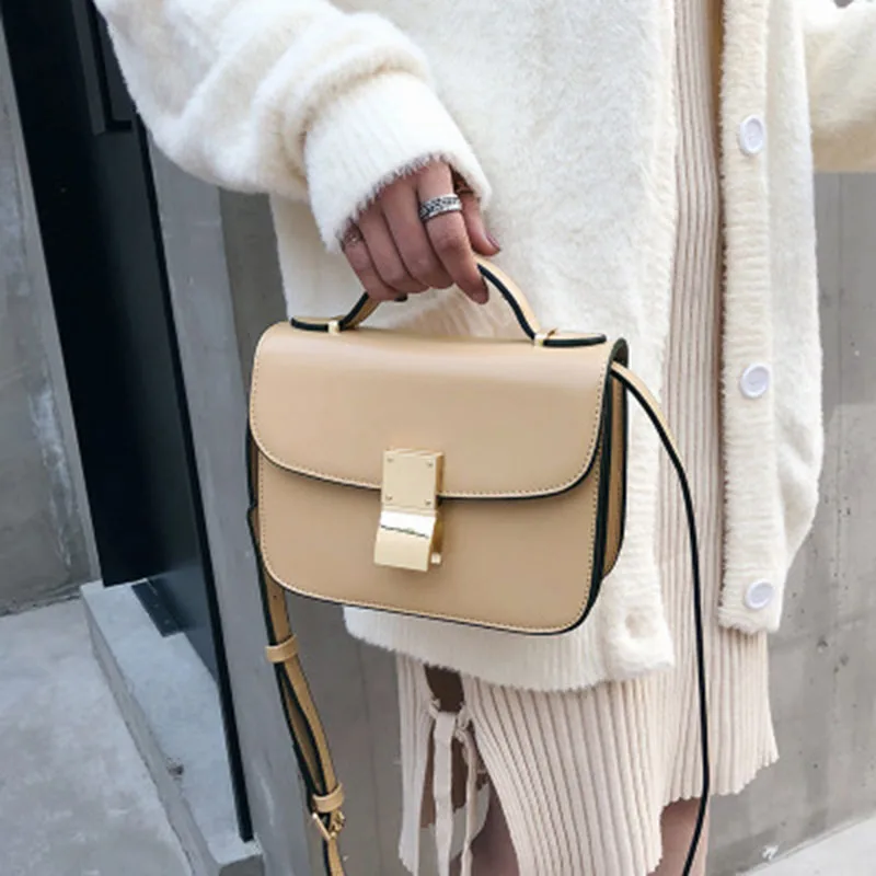 

shoulder bags for women 2019High quality Metal lock PU leather Women's Designer Handbag Chain Shoulder travel Messenger bags