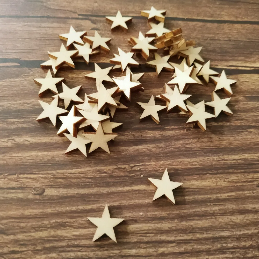 pcs MIX of MINI STARS UNPAINTED BLANK WOODEN SHAPE EMBELLISHMENTS CRAFT 100