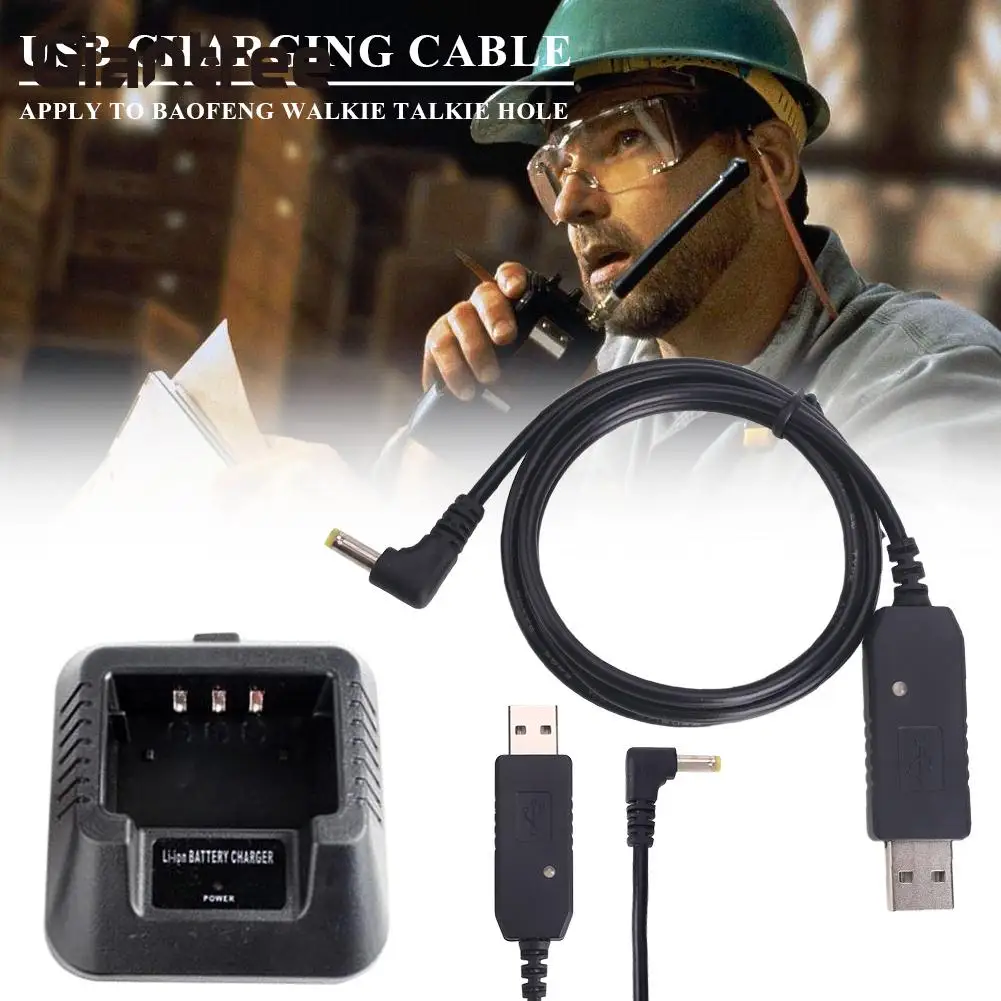 

Charger Cable 100CM Battery Portable Recharger Wire 2.5mm Port Outdoor Walkie Talkie Cord Interphone USB for UV5R