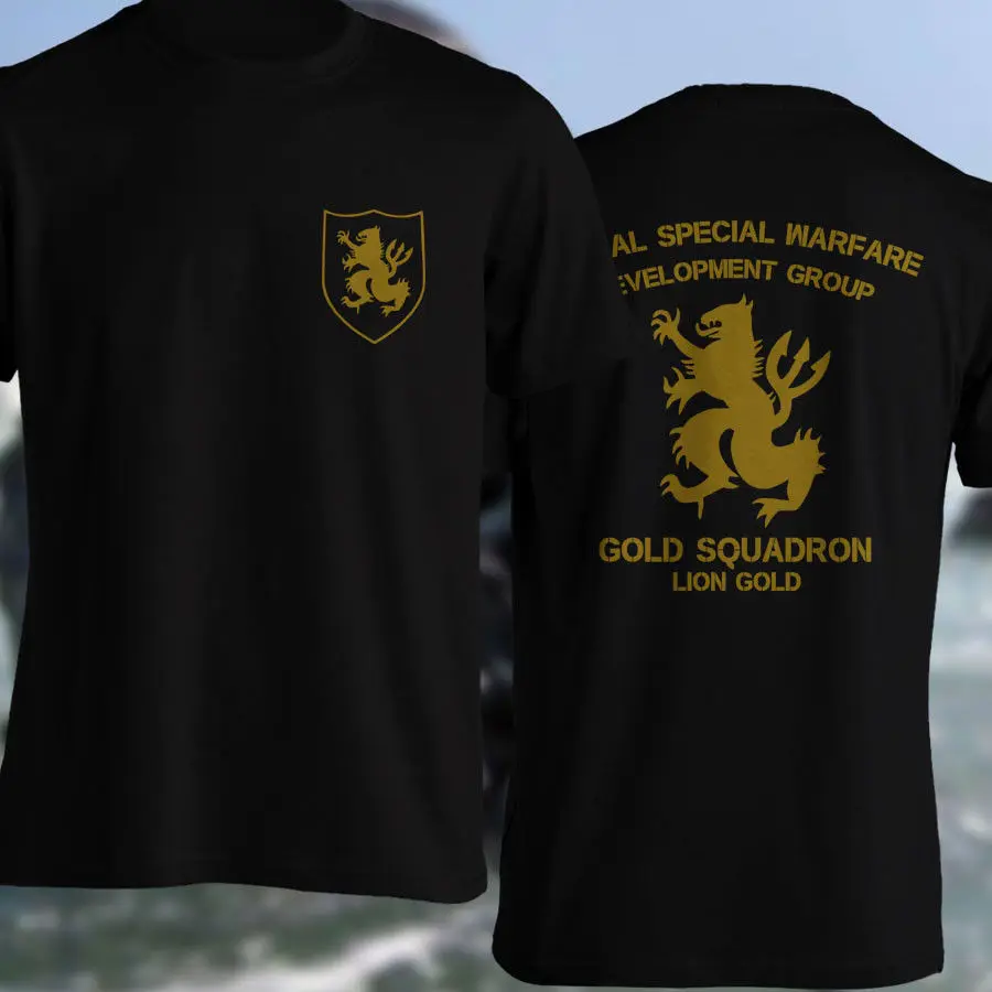 

Gold Squadron US Army Special Force Lion Gold NSWDG Devgru Seal Team Six T-shirt Casual Short Slove