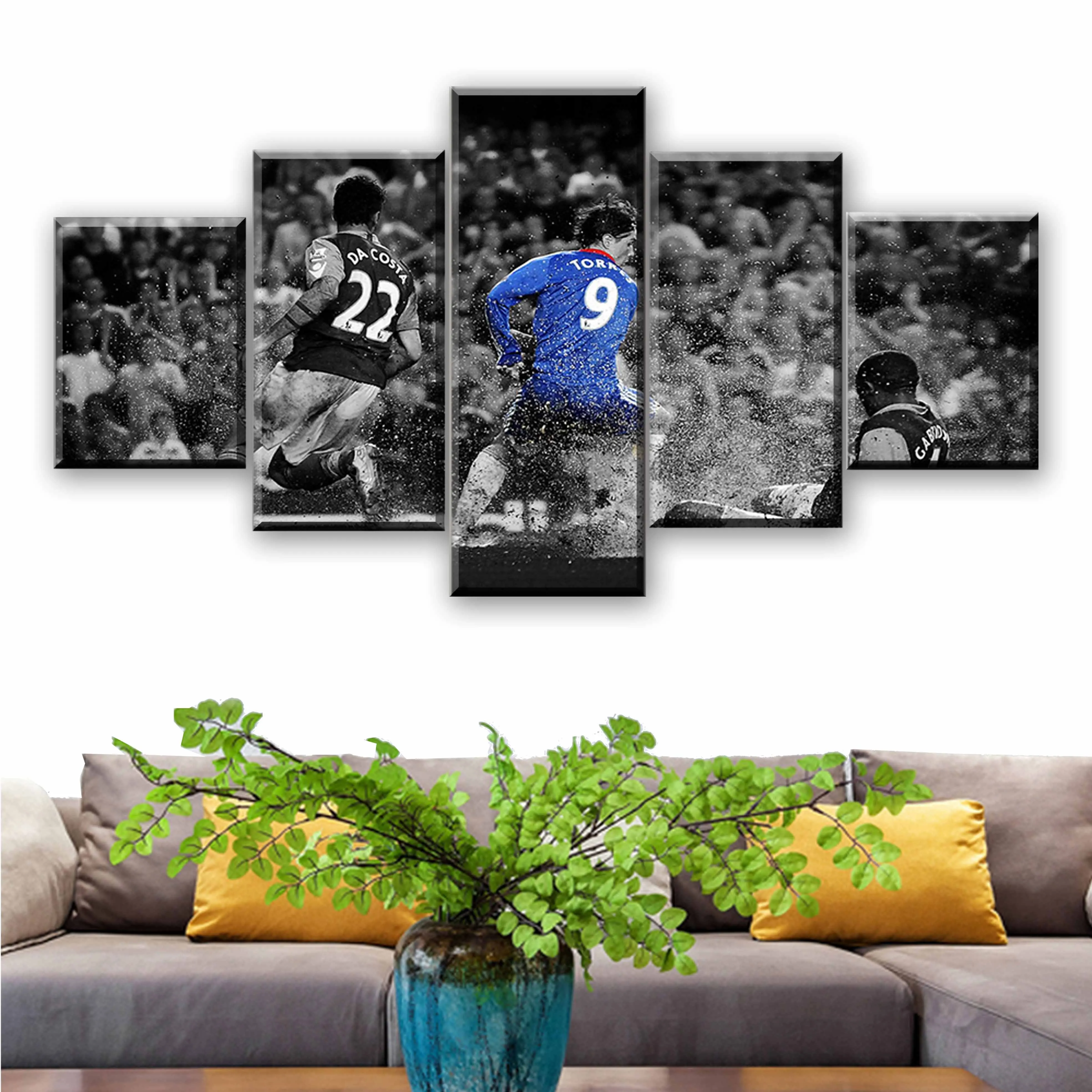 

Canvas Painting Fernando Torres Chelsea BW Football 5 Pieces Wall Art Painting Modular Wallpapers Poster Print Home Decor