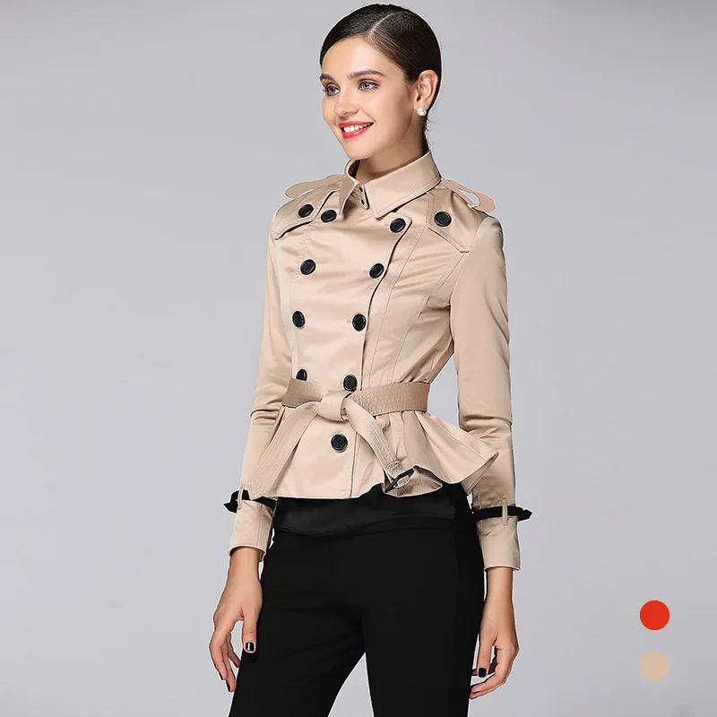 trench coat short spring waterfall runway dust coats women 2019 plus