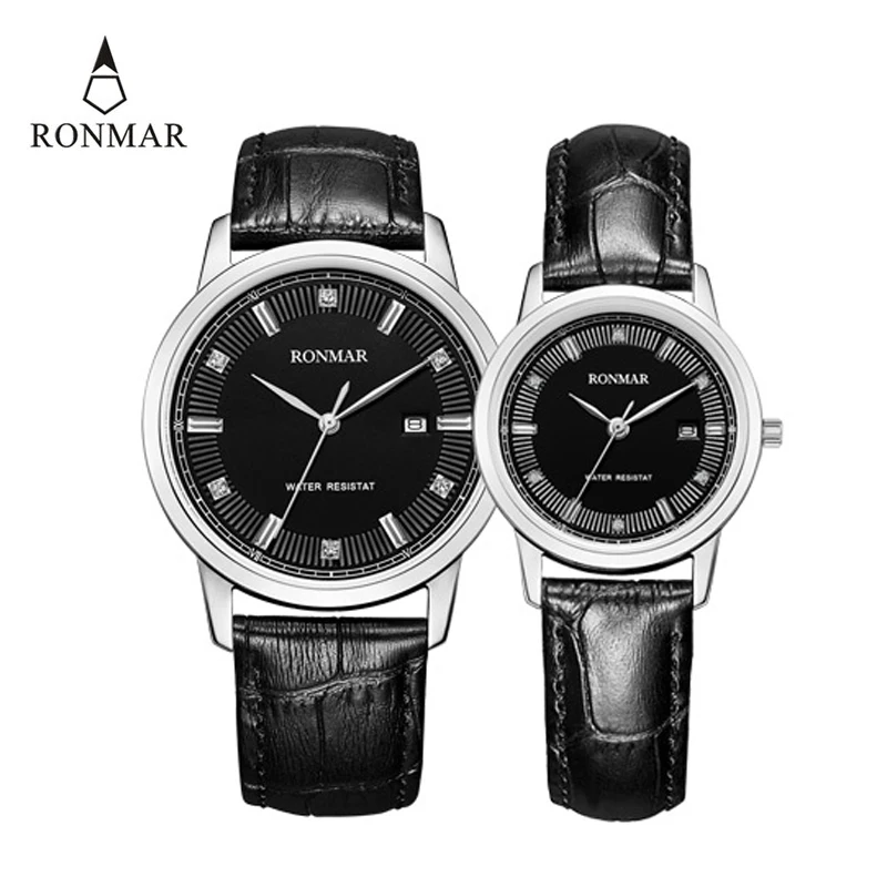 Couple Watch Women Men Leather Strap Fashion Clock Lovers Quartz Watch Man and Lady Luxury with 2