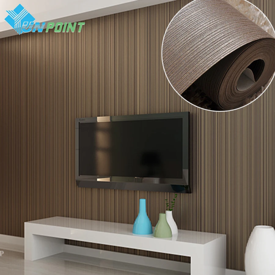 

YUNPOINT Vertical Striped Wall Paper 3D Texture Non-woven Fabric Wallpaper Roll European Style Home Improvement for Bedroom Wall