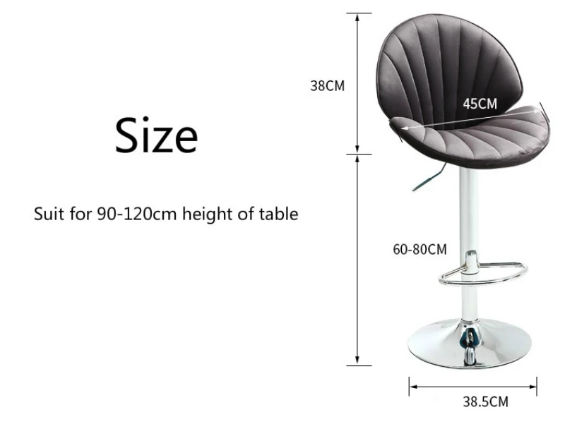 Creative Lifted Bar Chair Household High Stool with Backrest and Footrest Rotated Dining Chair Ergonomic Stable Commercial Chair