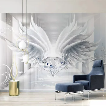 

Self-Adhesive Wallpaper 3D Space Diamond Wing European Style Pattern Murals Living Room Bedroom Creative Home Decor 3D Stickers