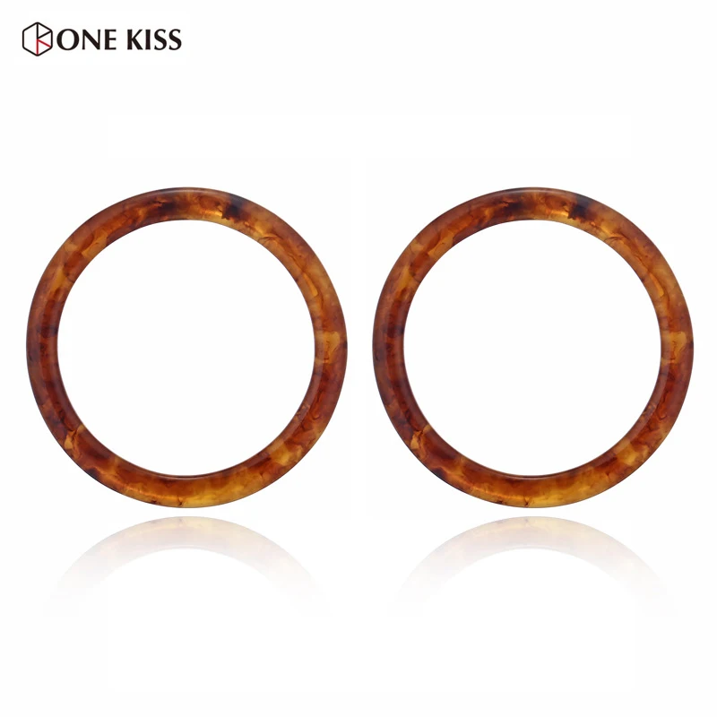 

Fashion Round Acrylic Stud Earring for Women Acetate Resin Brown Big Circular Geometric Statement Earring Oorbellen Jewelry 2018