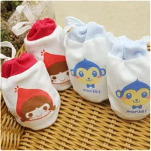 1 пара, от 0 до 3 месяцев, хлопок, милые детские перчатки, неонатальные перчатки, удобные, дышащие, против царапин, детские перчатки для новорожденных, Детская рукавица