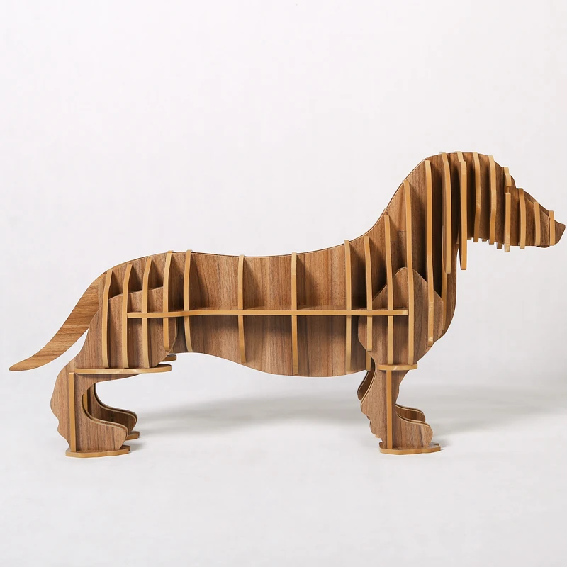 High-end Sausage Dog Wine Holder Wood Home Furniture Coffee Table Desk TM007M