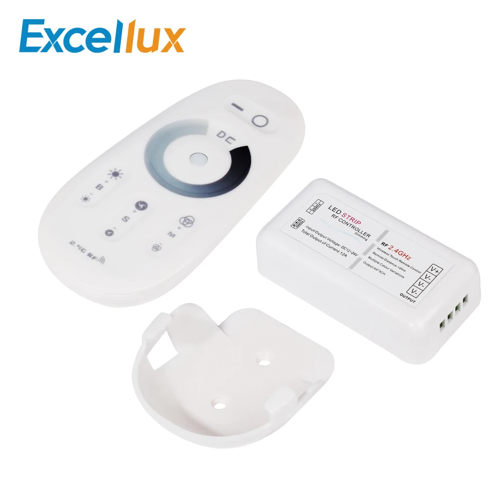 

DC12V-24V RF 2.4G Dimmer Led Controller Wireless Touch Remote Control and Wall Holder for Single Color Led Strip 5050 Controller
