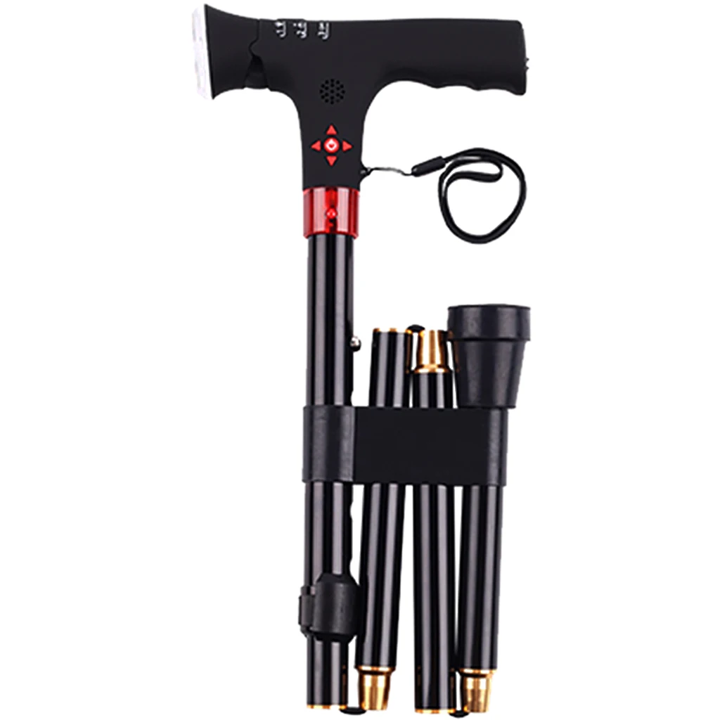 Adjustable Height Aluminum Folding Cane with Comfortable Hand Grip