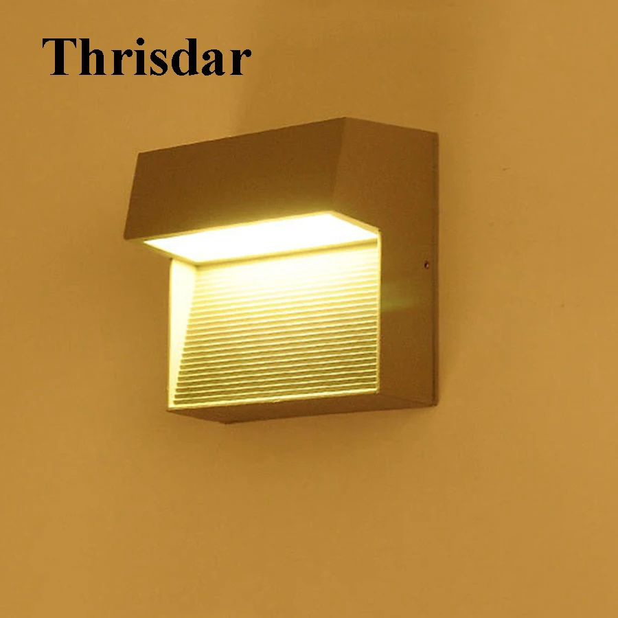 

Thrisdar 9W Waterproof LED Wall Lamp IP65 Aluminum Outdoor Garden Stairs Fence Porch Light Courtyard Balcony Corridor Wall Light