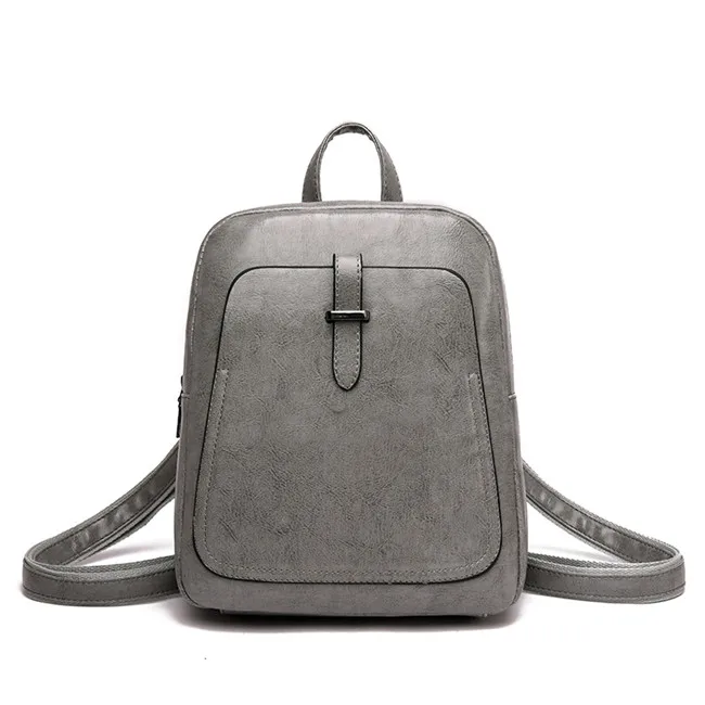 Винтажный женский рюкзак Новая модная женская сумка через плечо из искусственной кожи женская школьная сумка для девочек Повседневная дорожная сумка Mochila - Цвет: Gray