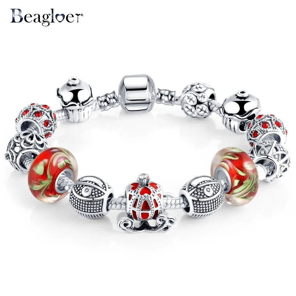 Beagloer дропшиппинг старинное серебро Винтаж Браслеты с AAA качество Стеклобанки