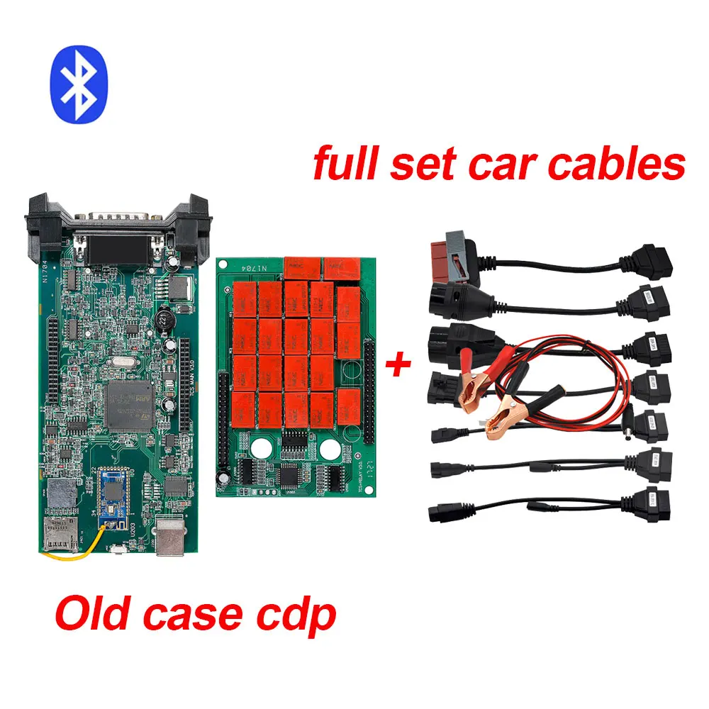 Полный комплект 8 грузовых кабелей для CDP TCS PRO obd2 кабель для Multidiag pro MVD Авто OBD2 диагностический инструмент код ридер - Цвет: old case BT cable