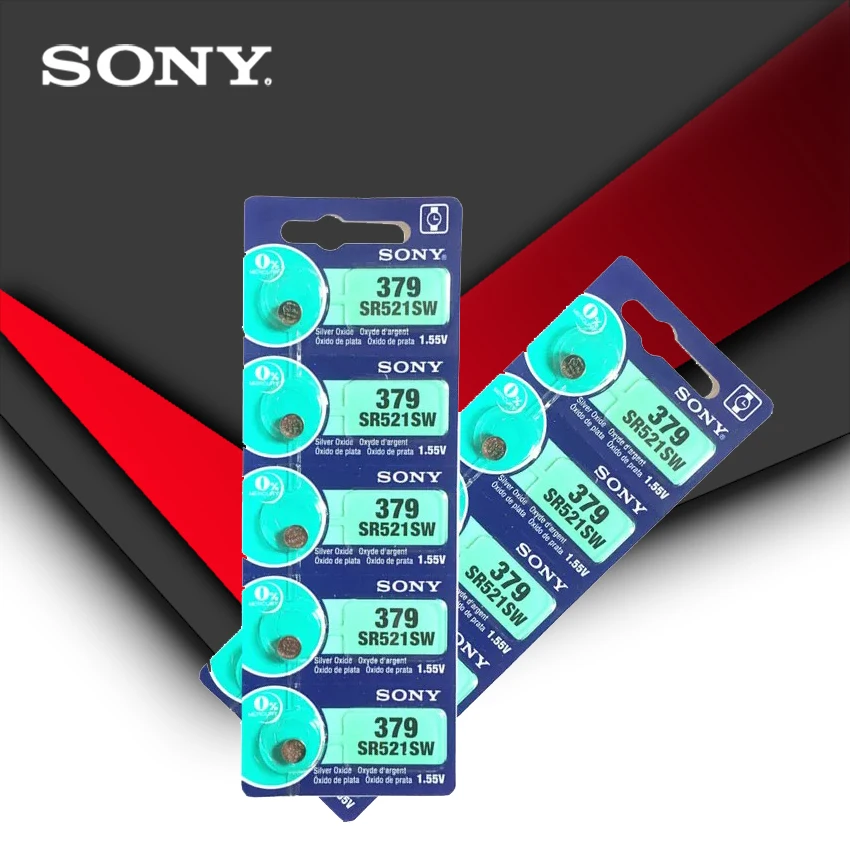 10 шт. Sony 379 SR521SW D379 SR63 V379 AG0 часы Батарея Кнопка Сделано в Японии бренд