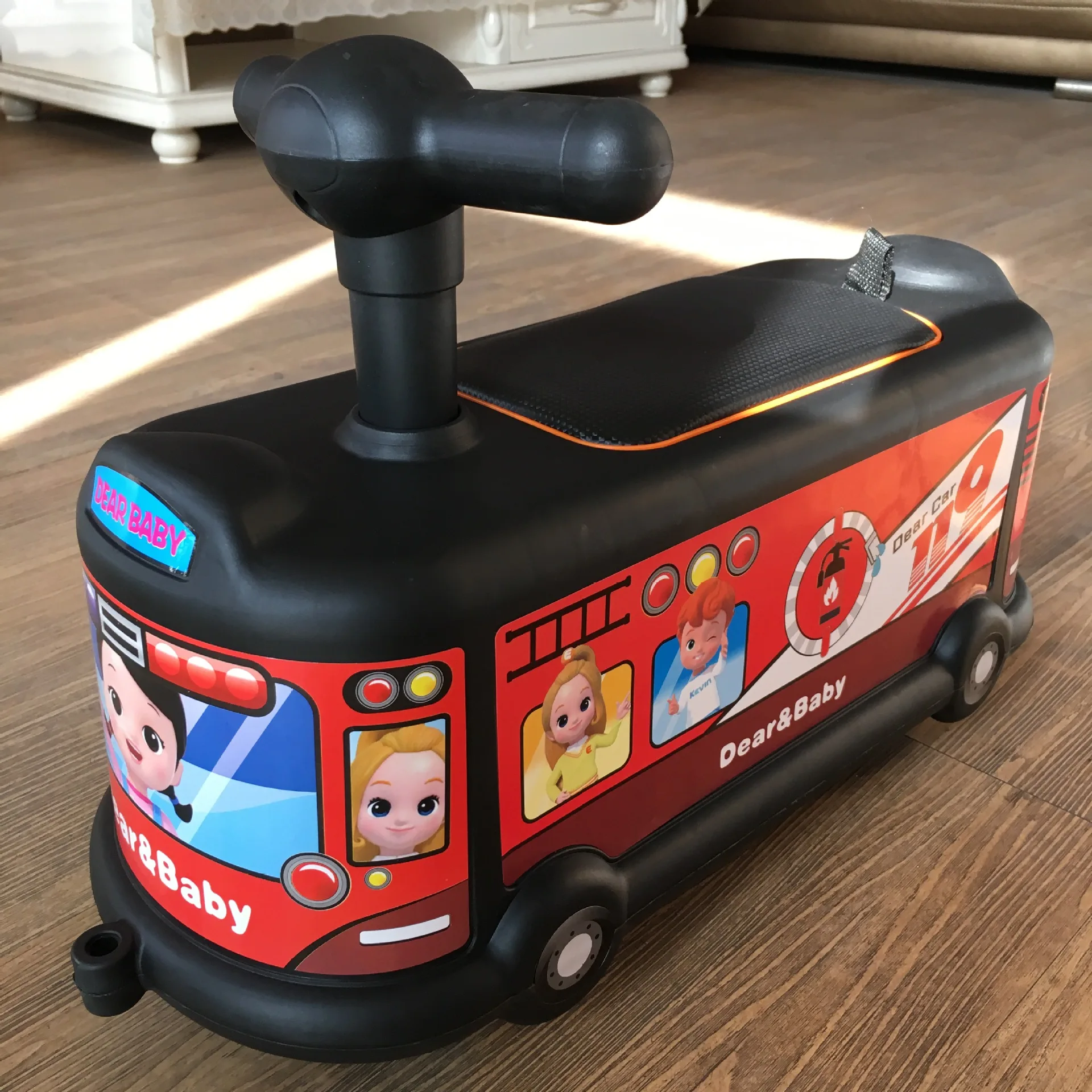 Детские игрушки машинка с рулем четырехколесный Универсальный бесшумный ходунки колеса дети кататься на игрушки, детская игрушка автобус - Цвет: dear baby 3