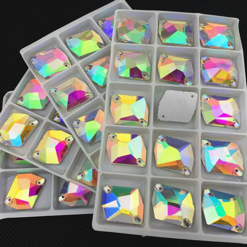 

All Sizes Crystal Clear/AB Color Cosmic Shape Sew On Rhinestones Sewing Glass Stones for Wedding Decoration