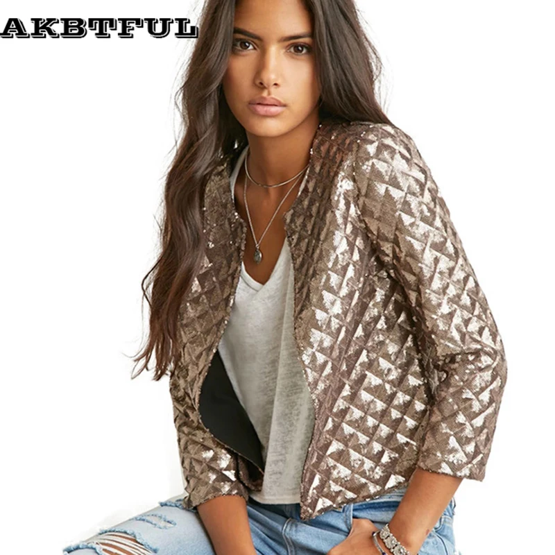 AKBTFUL Women Spring Autumn Coat Outerwear bomber jacket