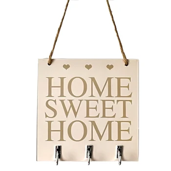 

3 Hooks "Home Sweet Home" Shelves Hat Key Holders Storage Shelf Hanging Hooks Wall Mounted Rack Home Holder Storage Hanger