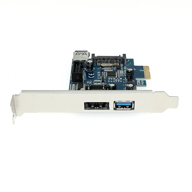 

2x USB3.0 Power eSATA PCIe Card 9pin USB eSATA PCI-e Adapter Converter Card with SATA Power Socket