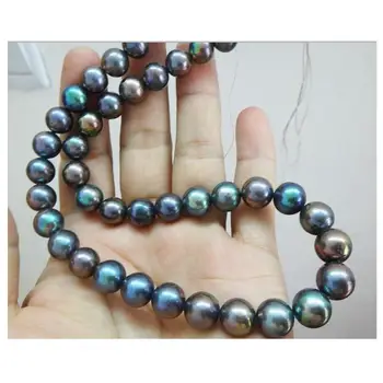 

Select color NEW 17'AAA 8-9MM TAHITIAN BLACK PEARL NECKLACE 925silver buckle