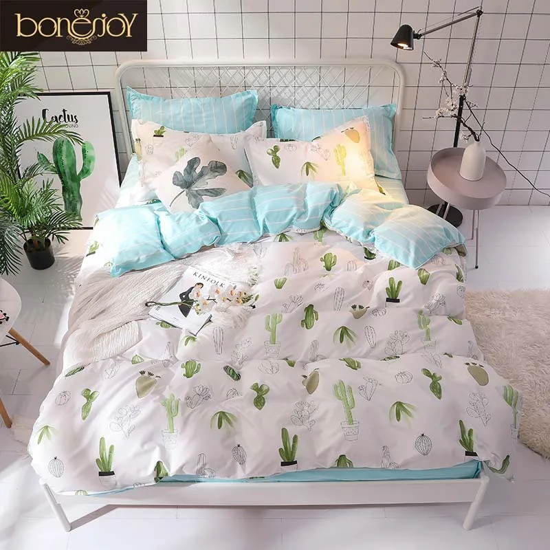 Bonenjoy Green Cactus Bedding Set Queen Size Plant Home Bedding Sheet Single Bed Linen ropa de cama King Bed Set Duvet Cover Bonenjoy Green Cactus Bedding Set Queen Size Plant Home Bedding Sheet Single Bed Linen ropa de cama King Bed Set Duvet Cover