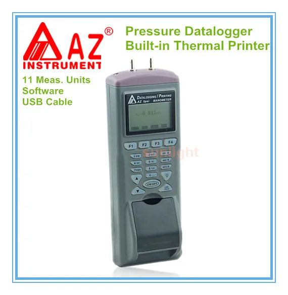 Manometer Differential Pressure Datalogger with Built in Printer and