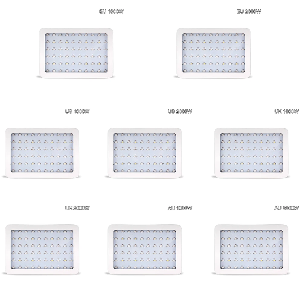 1000 Вт 2000 Вт светодиодный высокий светодиодный завод лампы для роста чипы лампа для выращивания растений Полный спектр водонепроницаемый