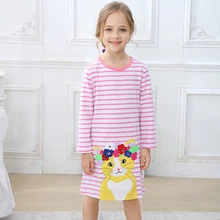 Jumping meter/платье для маленьких девочек с единорогом; сезон осень-зима; платье принцессы с аппликацией в виде животных; детская одежда; хлопковые детские платья