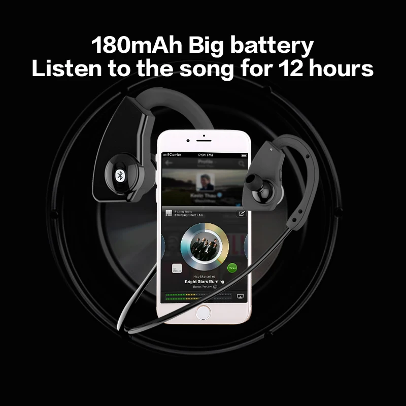 Bluetooth наушники PLUFY спортивные беспроводные крючки влагозащищенная гарнитура