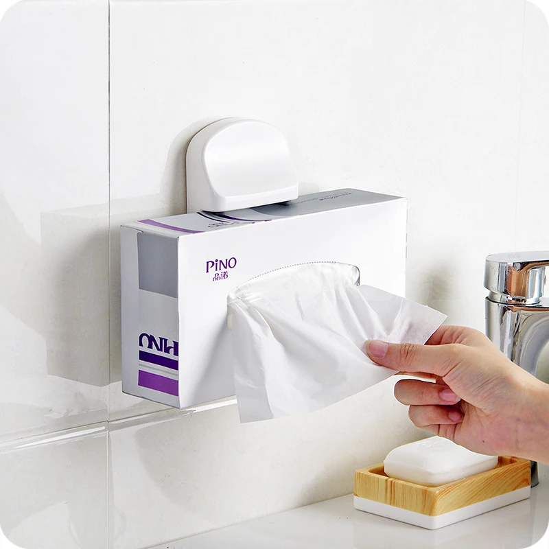Vanzlife الإبداعية لصق الرأسي الحمام منشفة ورقية كليب رف متعددة الأغراض تخزين الرف يمكن تفعل حامل هاتف المحمول