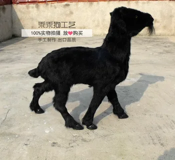

simulation cute black sheep 65x58cm model polyethylene&furs sheep model home decoration props ,model gift d873