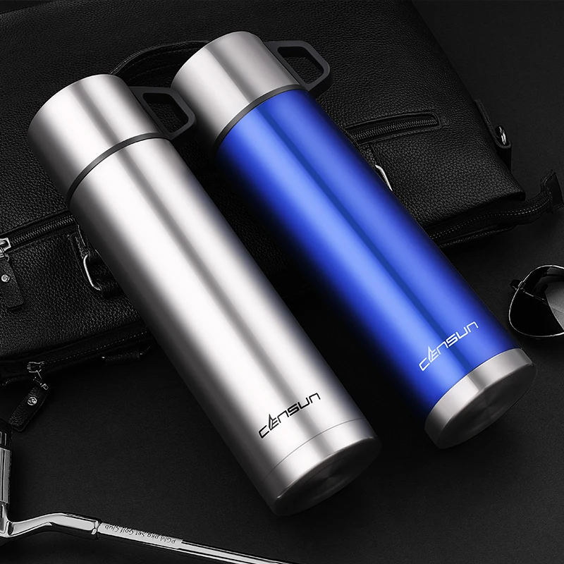 

CENSUN Stainless Steel Vacuum Flasks 750ml Sport Thermos Bottle Drinkware Hiking Thermose Cup Thermal Bottle With Small Cup
