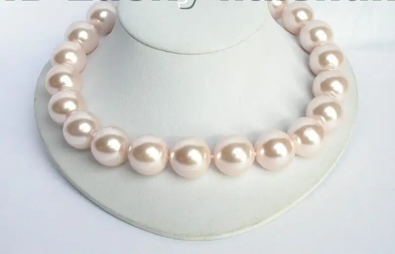 10x10 Jewelry free shipping Genuine 20mm round pink south sea shell