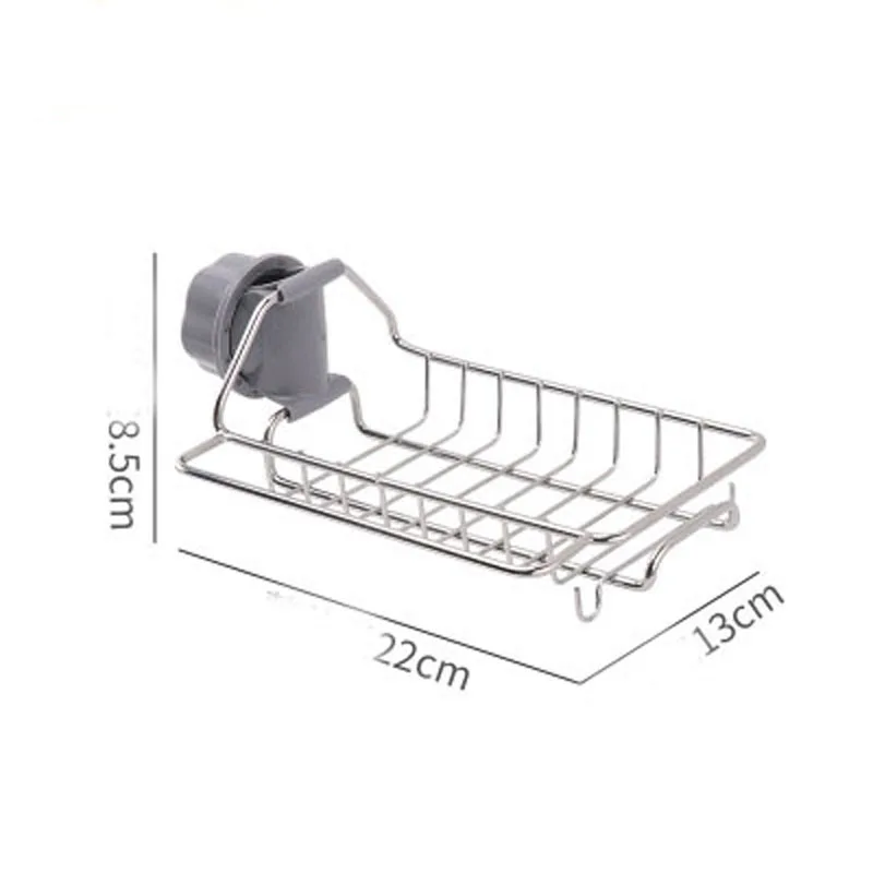 Кухонная раковина смеситель из нержавеющей стали сушилка вешалка держатель Полка губка пилинг нож лотки для хранения полочки-органайзеры - Цвет: 22cm x 13cm x 8.5cm