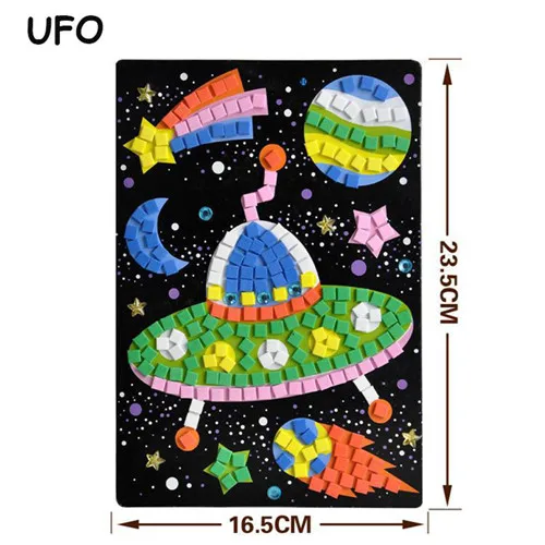 2020 Creative Kids Game DIY Kits 3D Mosaics Puzzle Stickers EVA Foam drawing Early Educational Toys For Kids Educational Toy 26