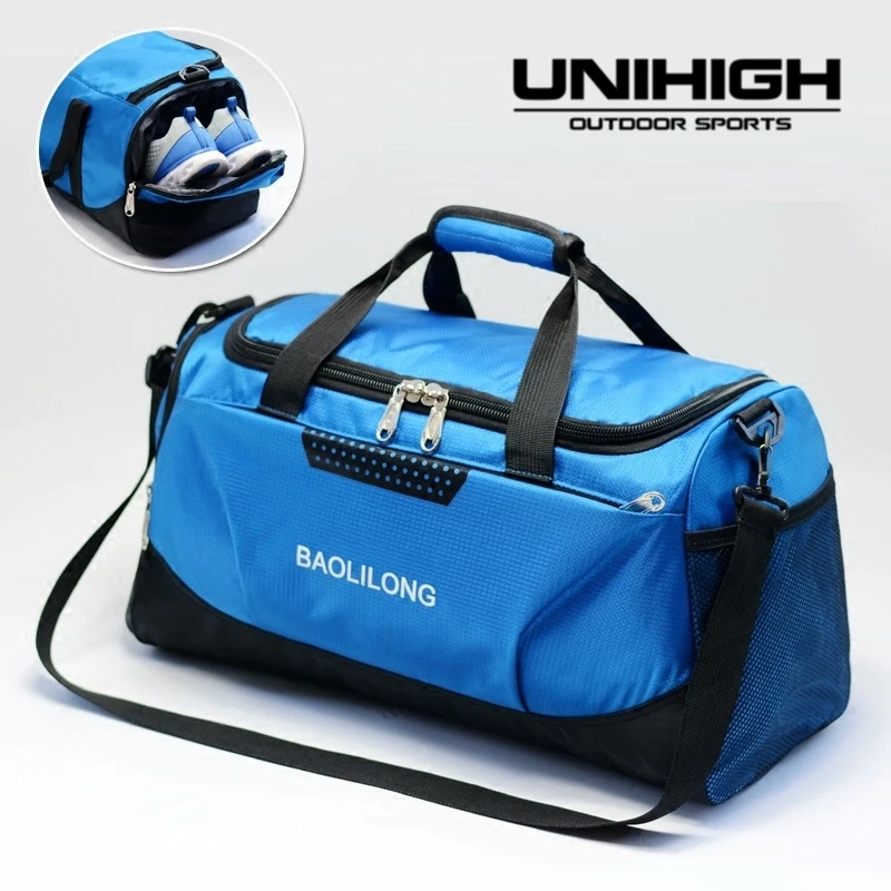 

Nylon Waterproof Gym Bag Independent Shoes Pocket Handbag Multifunction Single Shoulder Portable Package Men Training Sport Bags