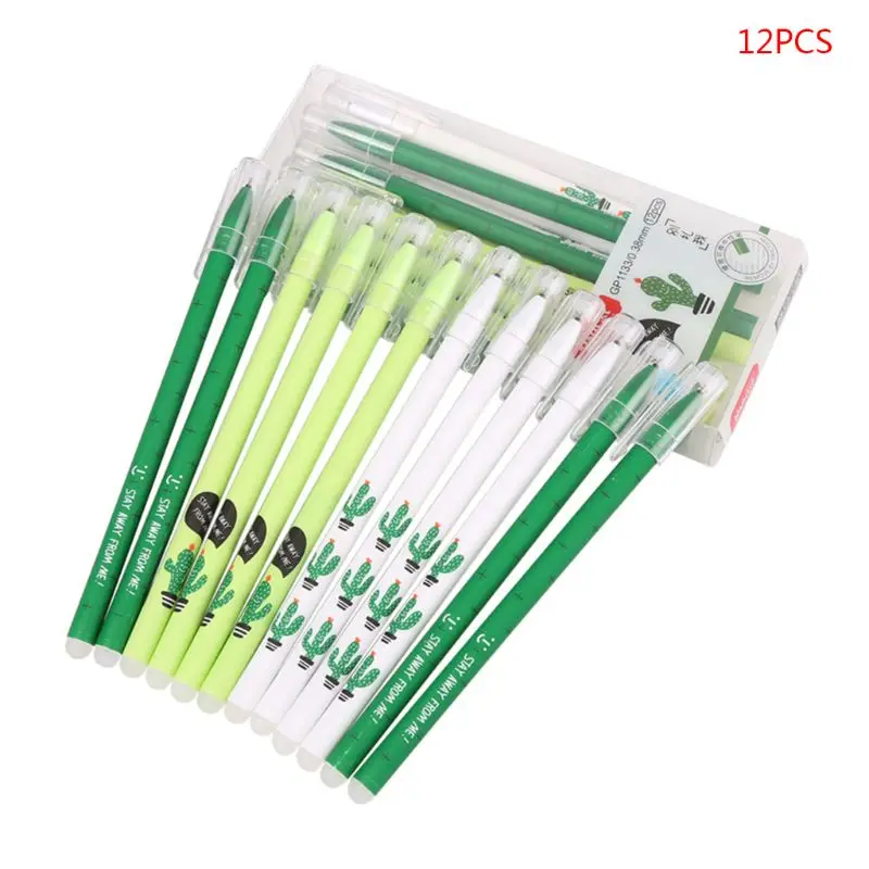 

Student Cartoon Cute Erasable Pen Magic Easy To Wipe 0.38mm Cactus Bamboo Neutral Erasable Rubbing Pen Simple And Beautiful