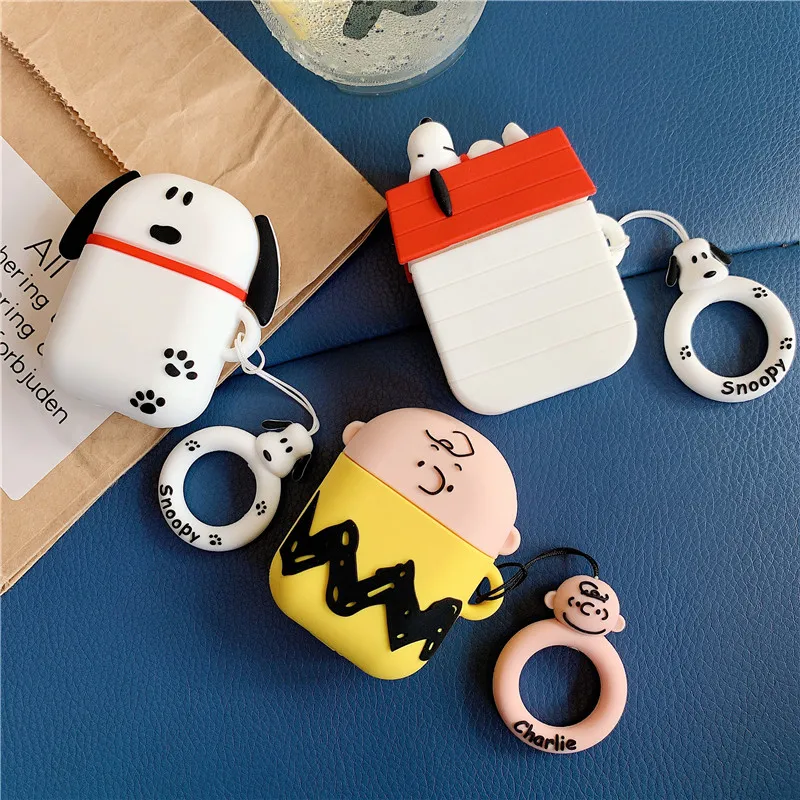 

Cartoon Dog For Airpods Case Bluetooth Earphone Protective Case Cute Silicone Cover Capa Fashion Funny for Air pods Key Strap