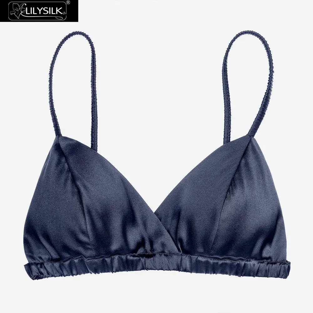 LILYSILK Bralette Шелковый сексуальный удобный - Цвет: Синий