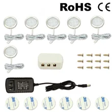 Под светодиодные лампы для шкафа 6 точечные светильники с беспроводным пультом дистанционного управления для кухонный шкаф-Витрина Акцент украшения освещения