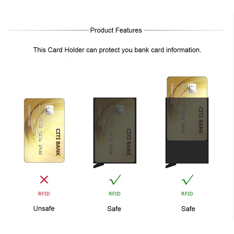 Rfid Blocking Automatical Aluminium Thin Men Wallets Male Mini Slim Wallet Card ID Holders Walet Small Purses Money Bag Valet Rfid Blocking Automatical Aluminium Thin Men Wallets Male Mini Slim Wallet Card ID Holders Walet Small Purses Money Bag Valet