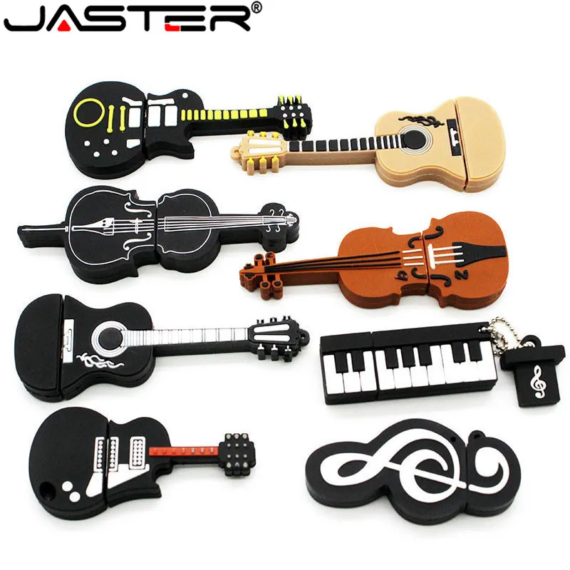 

JASTER hot selling USB creative Cartoon Guitar small piano instrument series USB flash drive 2.0 4GB 8GB 16GB 32GB 64GB